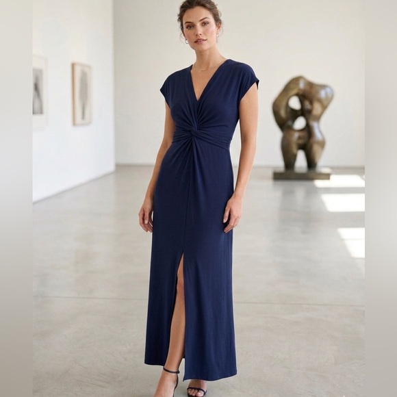 ASOS Dresses & Skirts - ASOS Design Navy Blue Twist Front Maxi Dress